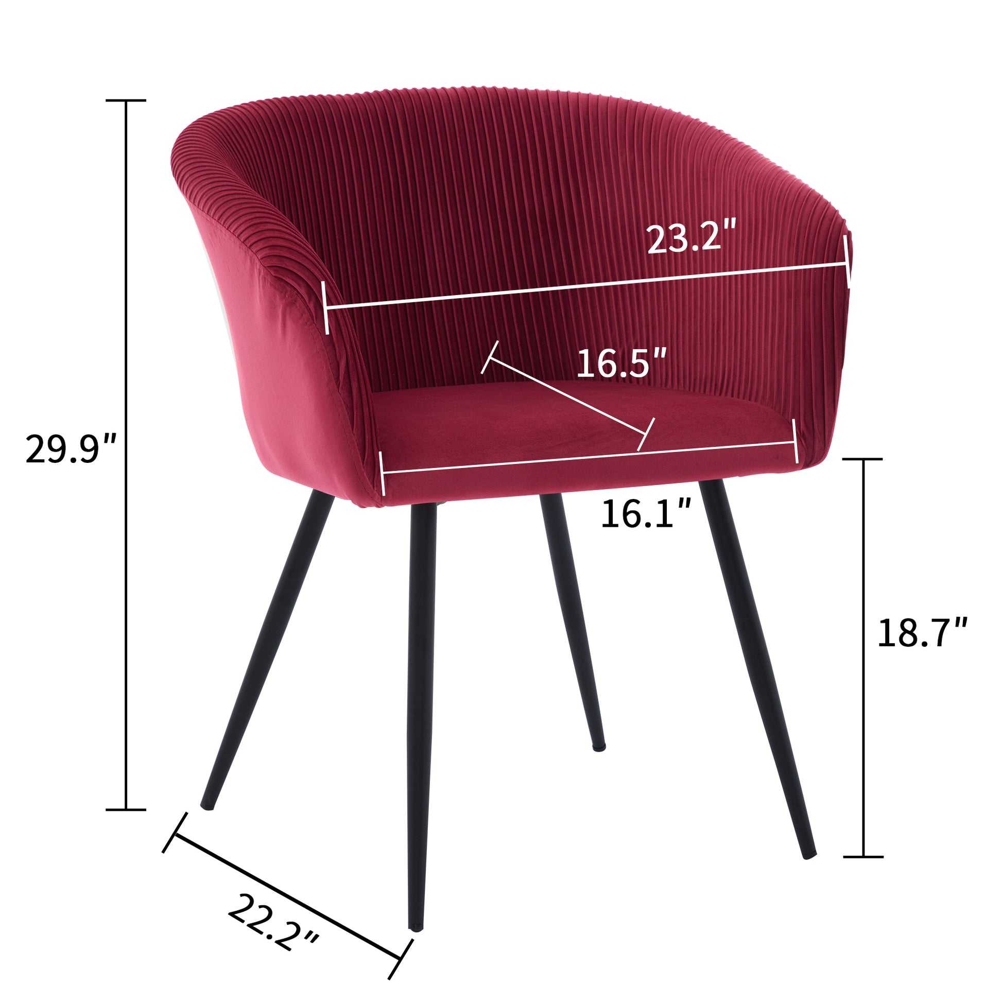 Ts Stripe Dinding Chair Wine Red Velvet