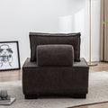 Coolmore Modern Upholstered Chair Leisure Sofa Lazy Sofa Plastic Legs And Pillow Removable Armless Accent Chair For Living Room,Bedroom,Office Grey Linen Grey Foam Linen