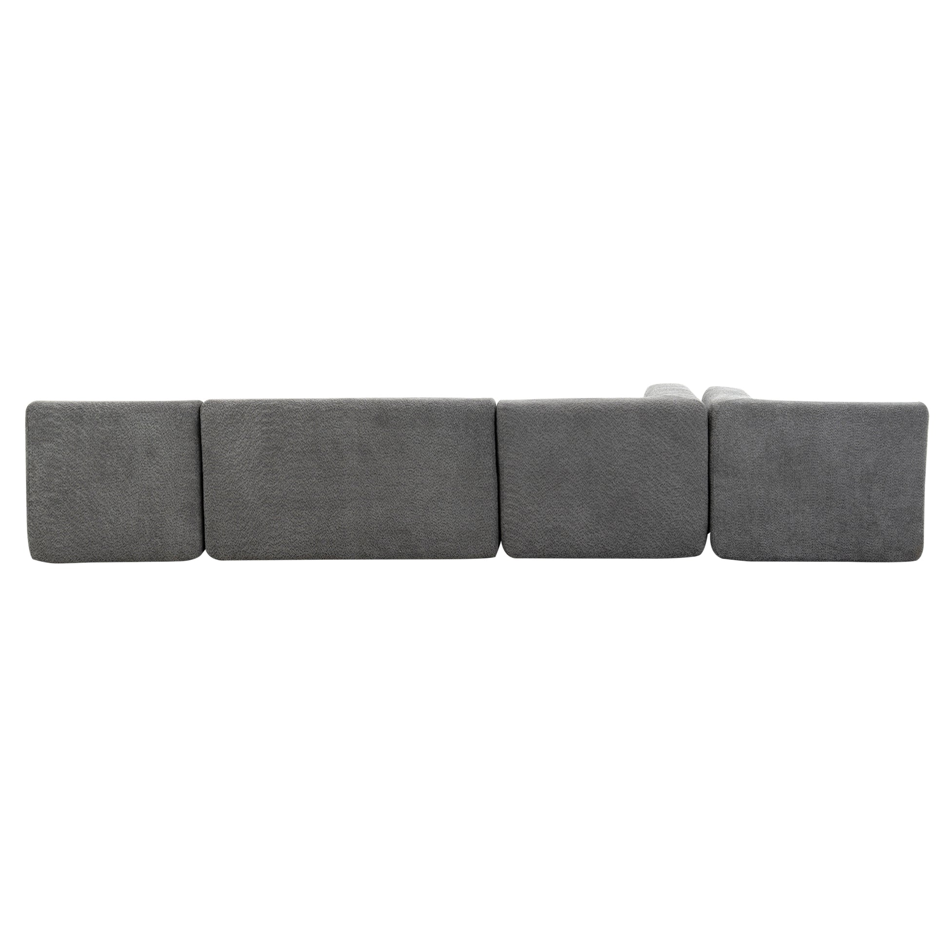 143.7" Upholstered Sofa Free Combined Sofa Couch With Two Chaise Lounge And Five Back Pillows For Living Room, Light Gray Light Gray Foam Polyester 5 Seat