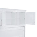 Queen Size Murphy Bed Wall Bed With Top Cabinets,White Queen White Plywood