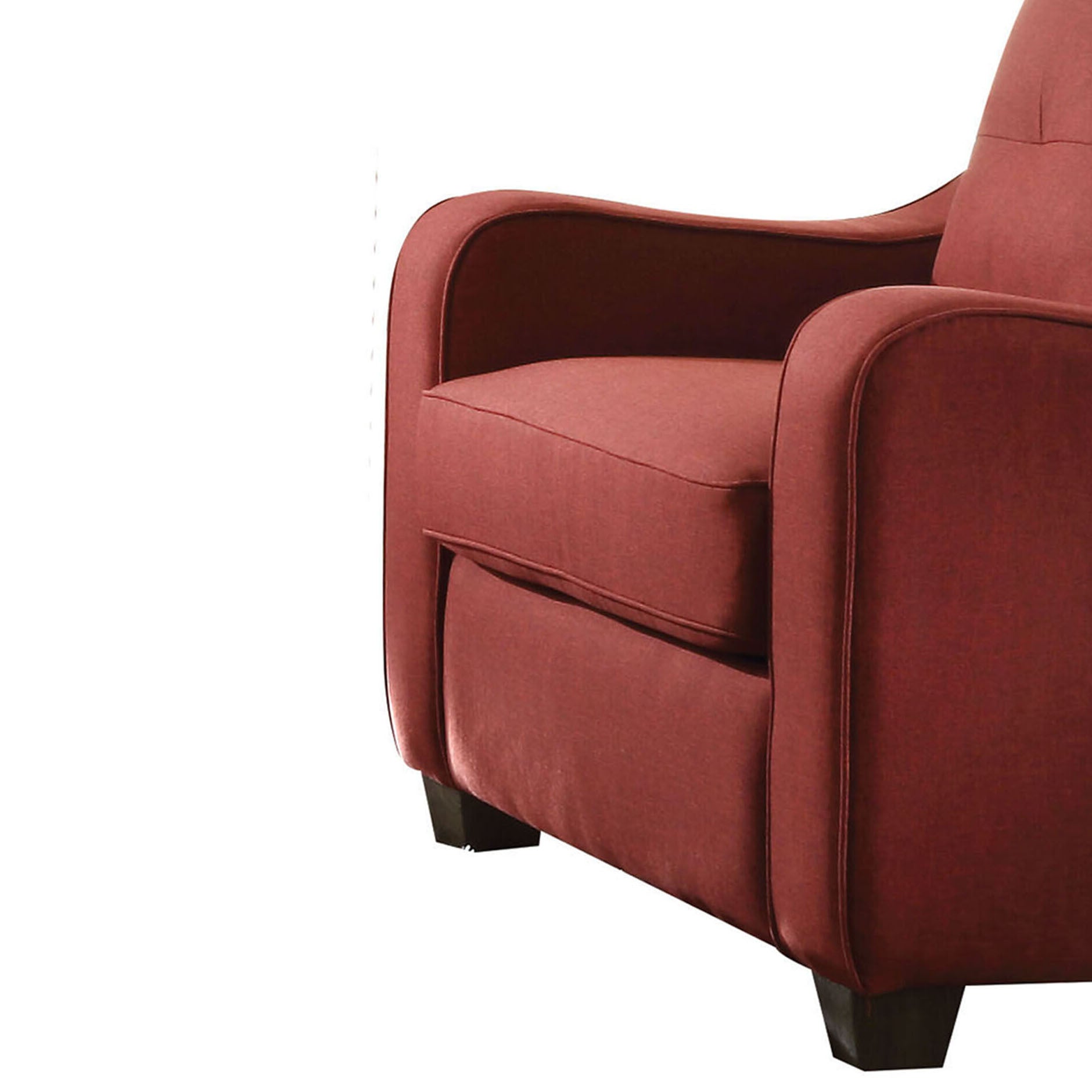Red Accent Chair With Sloped Arm Red Primary Living Space Modern Wood Fabric