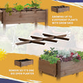 Outsunny Raised Garden Bed With 8 Grow Grids, Wooden Outdoor Plant Box Stand With Folding Side Table And Wheels, 49