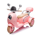 12V Two Seater Kids Ride On Electric Motorcycle,Three Wheels Kids Toy With Slow Start,Multi Function Player,Usb,Bluetooth, Light,Backseat Flip Adult Seat, Oversized Storage Box For Kids Aged 3 6. Pink 100 149 Lbs Polypropylene