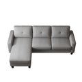 Living Room Furniture With Polyestr Fabric L Shape Couch Corner Sofa For Small Space Grey Grey Foam Polyester 3 Seat