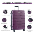 Luggage Sets Abs Pc Hardshell 3Pcs Clearance Luggage Hardside Lightweight Durable Suitcase Sets Spinner Wheels Suitcase With Tsa Lock 20 24 28 ,Purple Purple Abs Pc