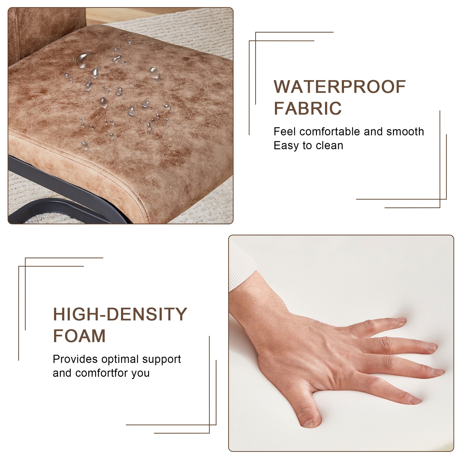 Table And Chair Set. Modern Dining Table With Mdf Top And Beautiful Mdf Legs. Comes With Brown Comfortable Chair With Pu Seat And Metal Legs. Suitable For A Wide Range Of Decorative Styles. Brown,Wood Seats 4 Mdf