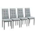 Linen Tufted Dining Room Chairs Set Of 4, Accent Diner Chairs Upholstered Fabric Side Stylish Kitchen Chairs With Metal Legs And Padded Seat Gray Gray Mdf Metal