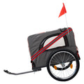 Outdoor Heavy Duty Foldable Utility Pet Stroller Dog Carriers Bicycle Trailer Grey Red Fabric Steel