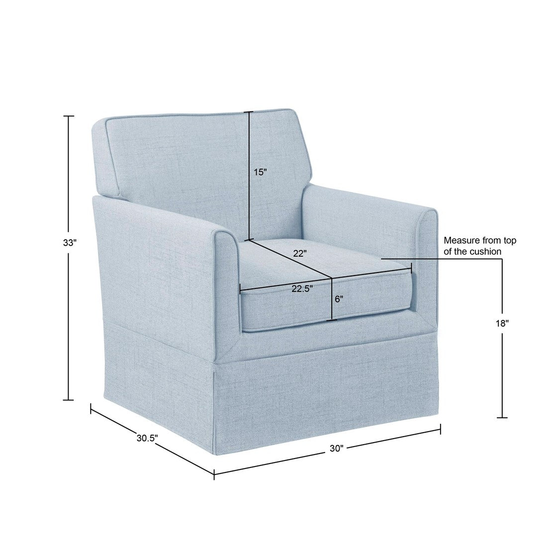 Slipcover Accent Armchair Light Blue Upholstered