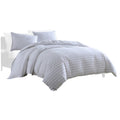 2 Piece Twin Size Comforter And Sham Set, Black Pinstripe Pattern, White White Polyester Blend