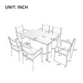 High Quality Steel Outdoor Table And Chair Set, Suitable For Patio, Balcony, Backyard. Gray Seats 6 Steel