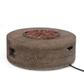 Aidan Round Iron Fire Pit 50,000 Btu Tank Outside Wood Iron