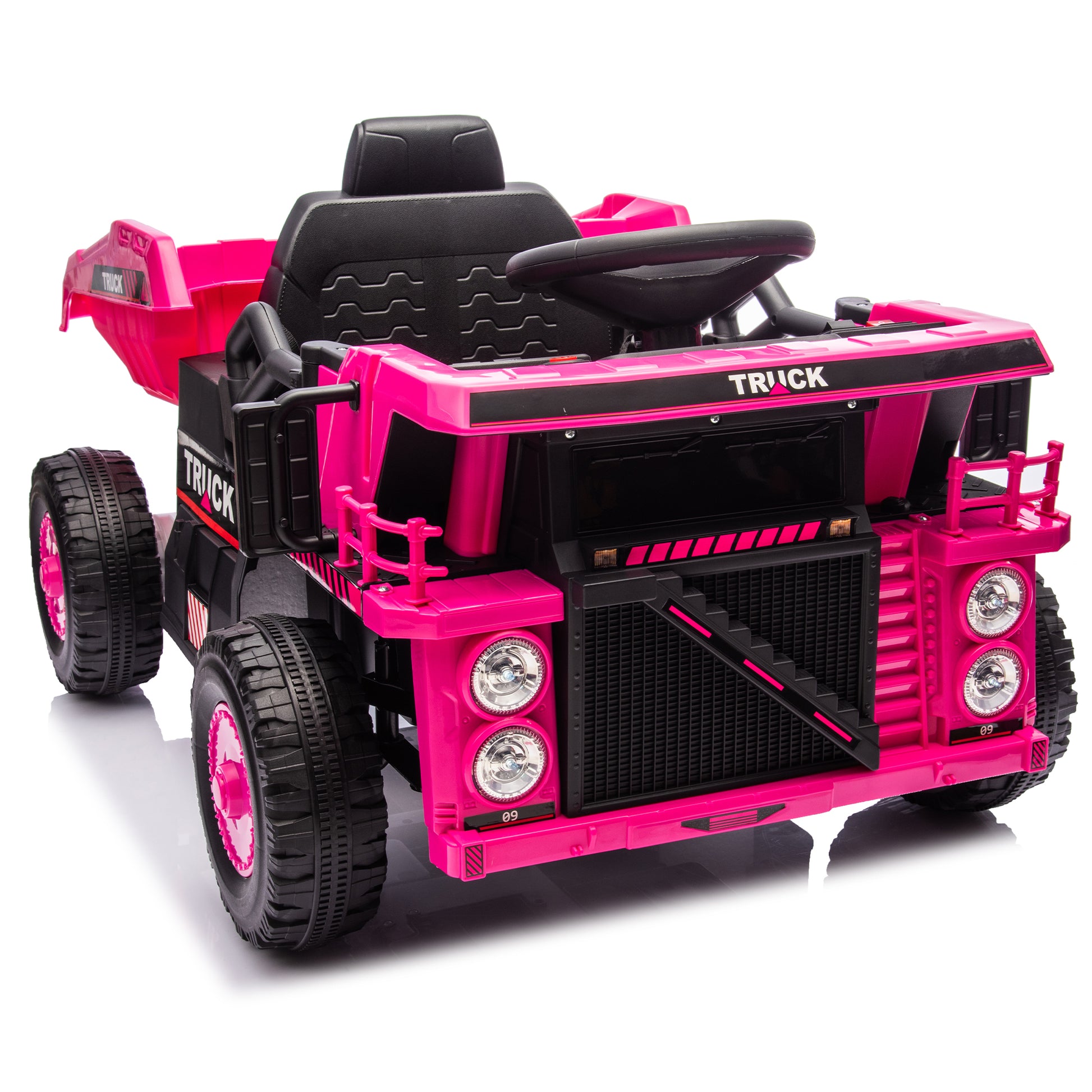 12V Kids Ride On Dump Truck W Parents Control,2Wd,Rear Wheel Suspension,Electric Dump Bed And Extra Shovel,Multimedia Function With Bluetooh And Music,Volume&Speed Adjustment,Led Light For Kids 3 5. Pink Polypropylene