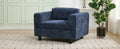 Modern Oversized Armchair Comfy Accent Chair Single Sofa For Living Room Bedroom Office Apartment, Woven Velvet Fabric, Blue Blue Wood