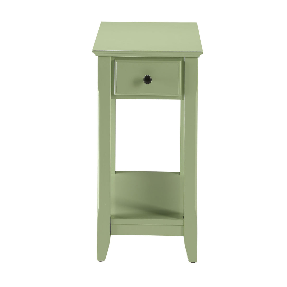 Light Green Accent Table With Bottom Shelf Light Green Primary Living Space Transitional Drawers Rectangular Wood