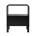 Modern Minimalist Curved Top Solid Wood Nightstand Black Black Pine Pine