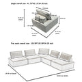 Modern Chenille Modular L Shaped Sofa With Hidden Legs, Adjustable Headrests, And Spring Cushions Ideal For Living Room And Versatile Spaces Light Grey 5Pieces Sofa Light Gray Chenille 5 Seat