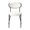 Modern Grey Simple Teddy Velvet Dining Chair Upholstered Chair Family Bedroom Stool Back Dressing, White Round Table Set,Bentwood Covered With Ash Veneer Chair Back,Chair Black Metal Legs Set Of 3 White Mdf