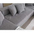 Arrived 131'' Modular Sectional Couch, U Shaped Sofachaise Lounge, Striped Fabric,Upholstered 4 Seater Couch For Living Room, Bedroom, Free Combination Sofa Corduroy , Gray Gray Polyester Primary Living Space Soft Modern Square Arms Foam Upholstered 4