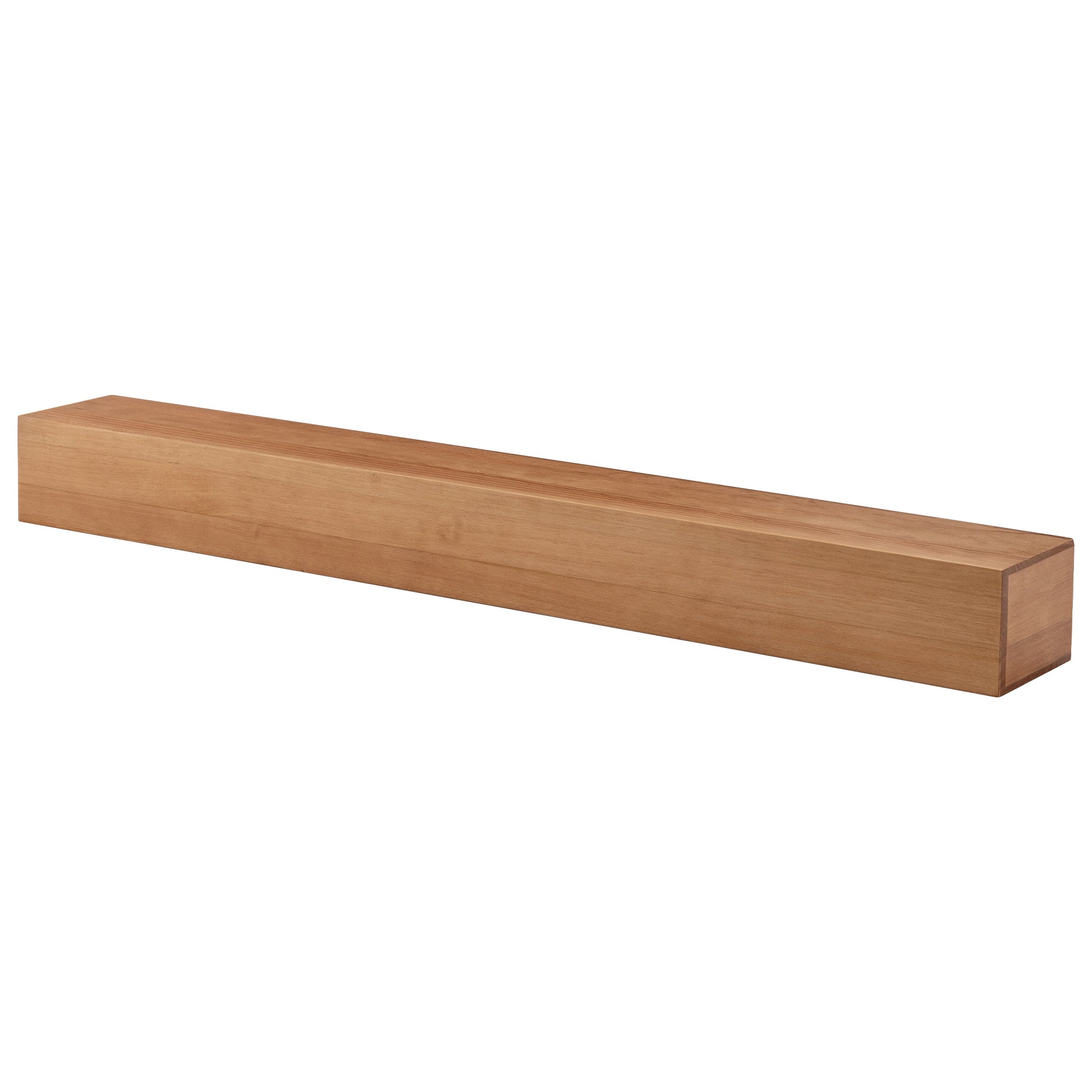 60'' Fireplace Mantel Wooden Wall Mounted Floating Shelf 8" Deep Solid Pine Wood, Natural Natural Dining Room Wall Mount Metal & Wood