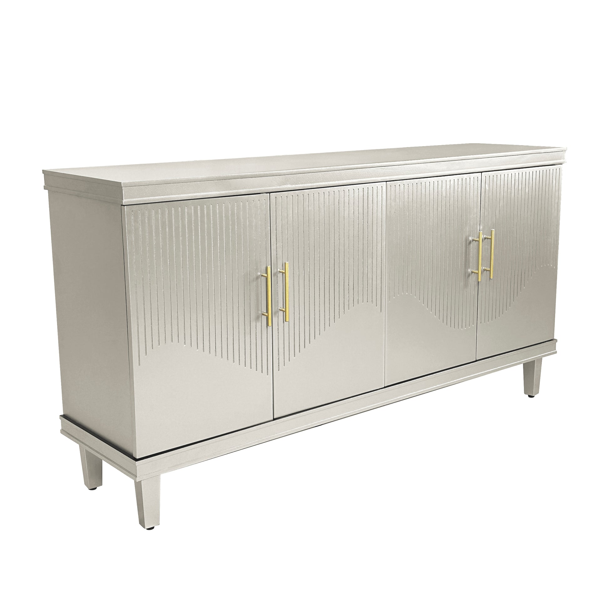 59.84''Large Size 4 Door Cabinet, Same As Living Room, Kitchen, Bedroom, Hallway Champagne Champagne Solid Wood Mdf