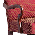 Delaney Red Gooseneck Arm Chair Red Foam Wood Fabric