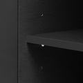 Four Door Metal Handle Storage Cabinet, Adjustable Shelves, Suitable For Corridor, Entrance, Living Room, Study Black Mdf