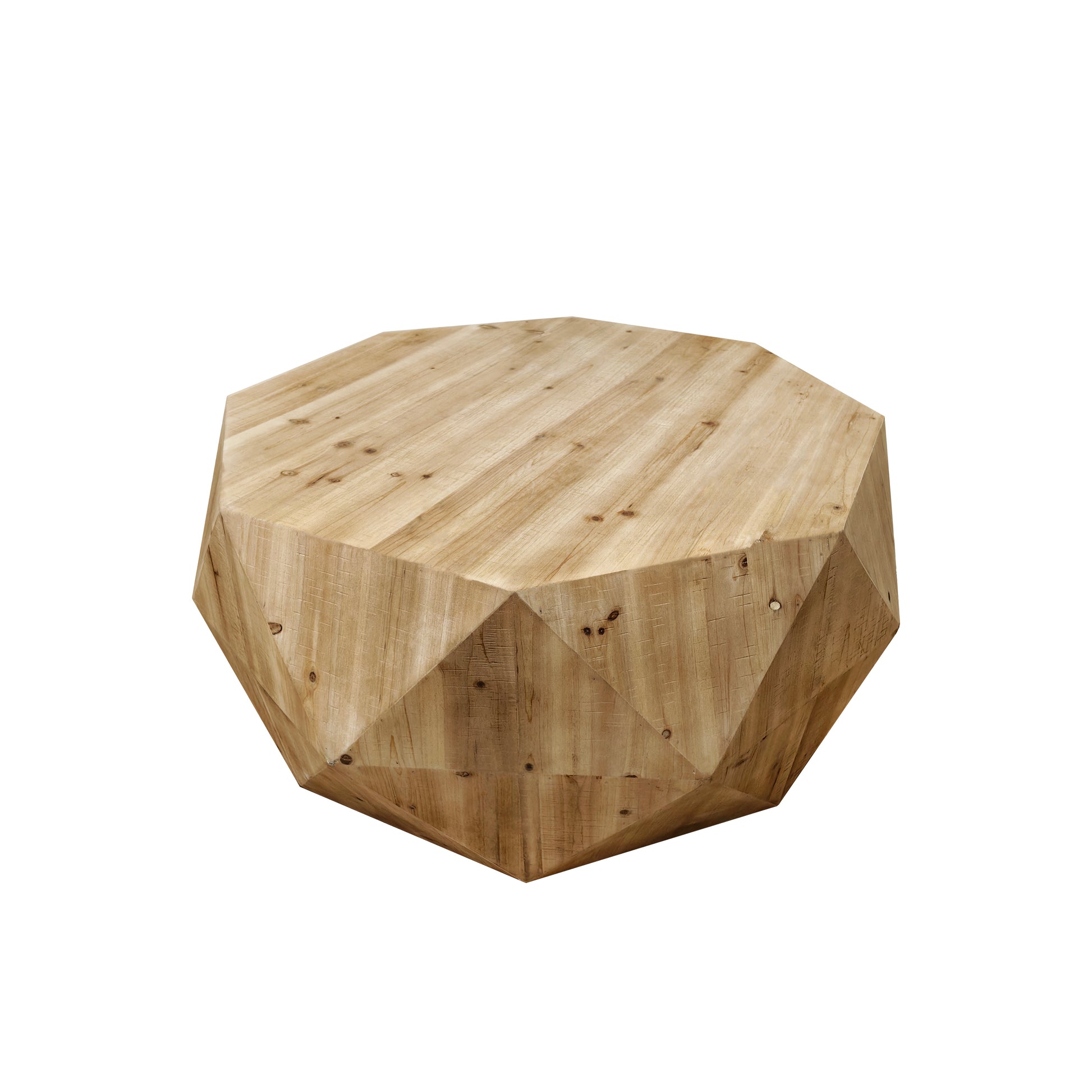 38.58"Three Dimensional Embossed Pattern Design American Retro Style Coffee Table Same Sku:W75770650 Natural Mdf