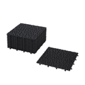 12 X 12 Inch Black Interlocking Deck Tiles Plastic Waterproof Outdoor All Weather Anti Slip Bathroom Shower Balcony Porch Strong Weight Capacity Upto 440 Lbs, Pebble Stone Pattern Pack Of 24 Black American Design,American Traditional Plastic