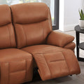 Springdale Power Headrest Zero Gravity Reclining Sofa Brown Genuine Leather Wood Primary Living Space Medium Firm Tight Back Mid Century Modern Eucalyptus Pillow Top Arms Memory Foam Leather 3 Seat