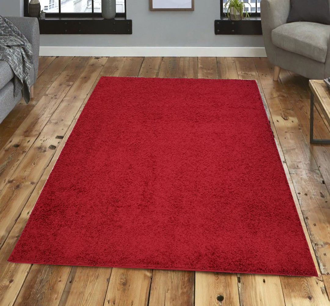 Shaggy Area Rugs, Carpets For Livingroom, 5X7 Area Rugs ,Shaggy Red Rectangle 5&7 Red Contemporary Abstract Polypropylene