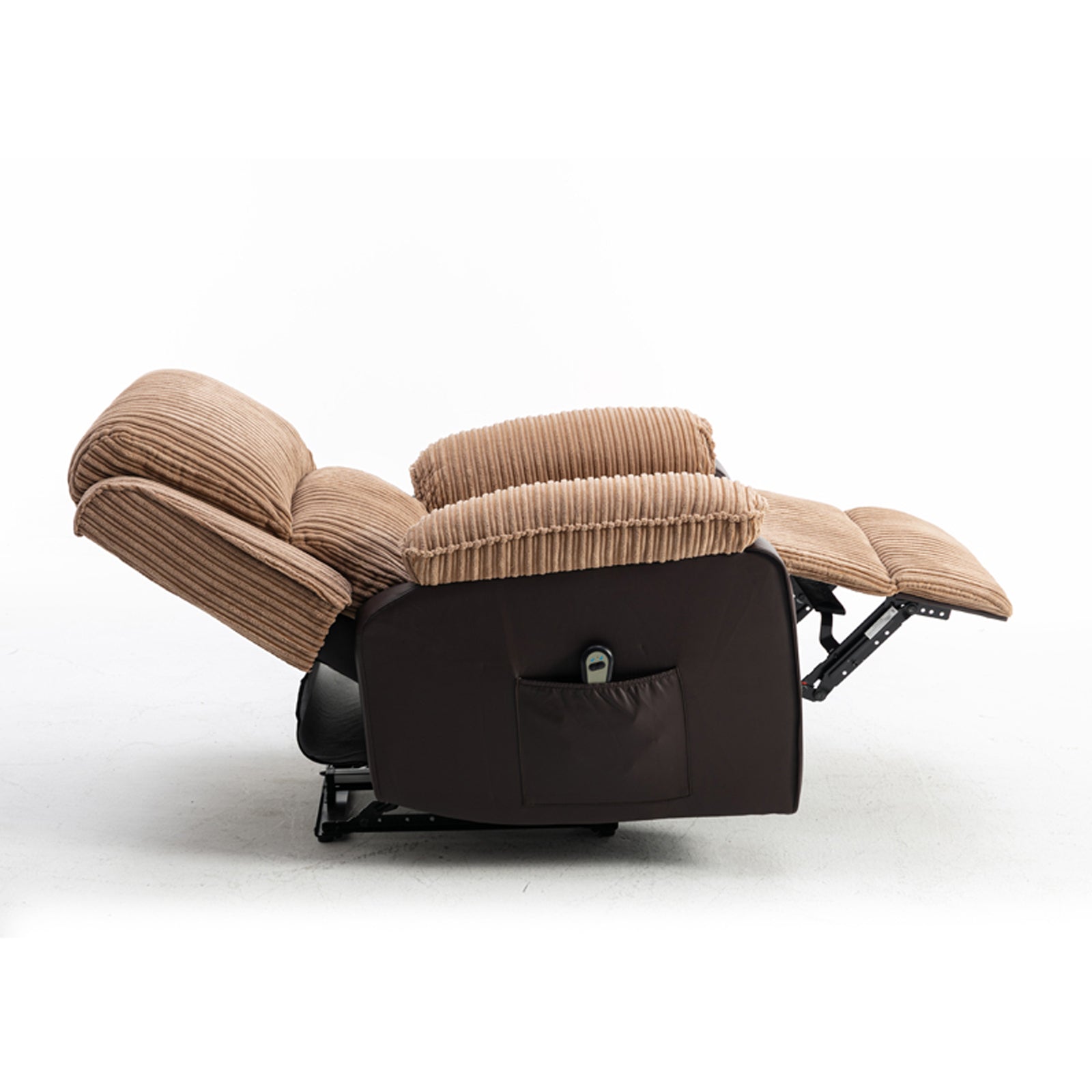 Brown Fabric Recliner Chair Backseat Brown Corduroy