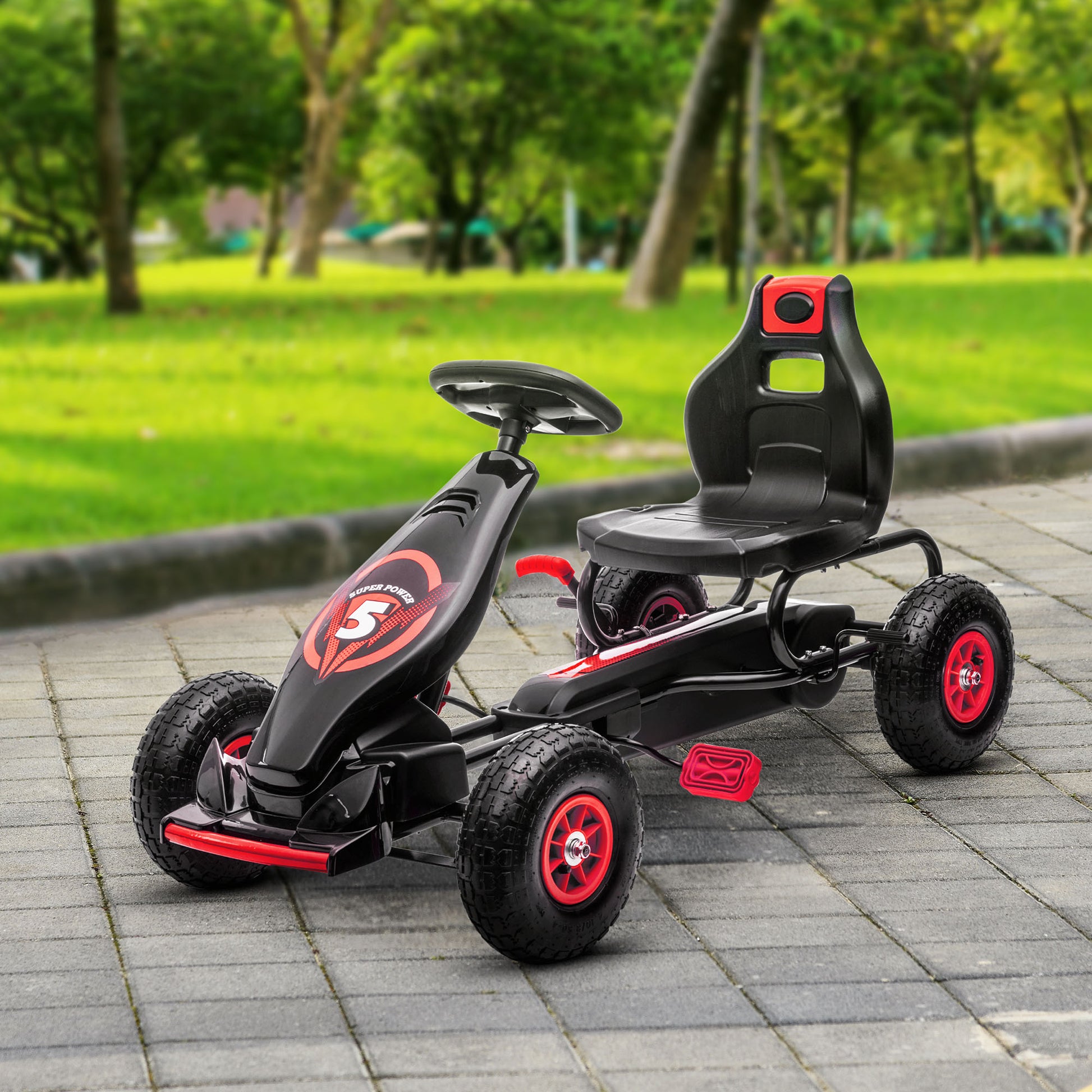 kart a pedale Aosom Kids Pedal Go Kart Ride On Toy With Ergonomic Comfort, Pedal Car