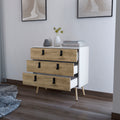 Kimball 3 Drawer Dresser, Modern Chic Storage With Wooden Legs Multicolor Bedroom Contemporary Pine Melamine Engineered Wood