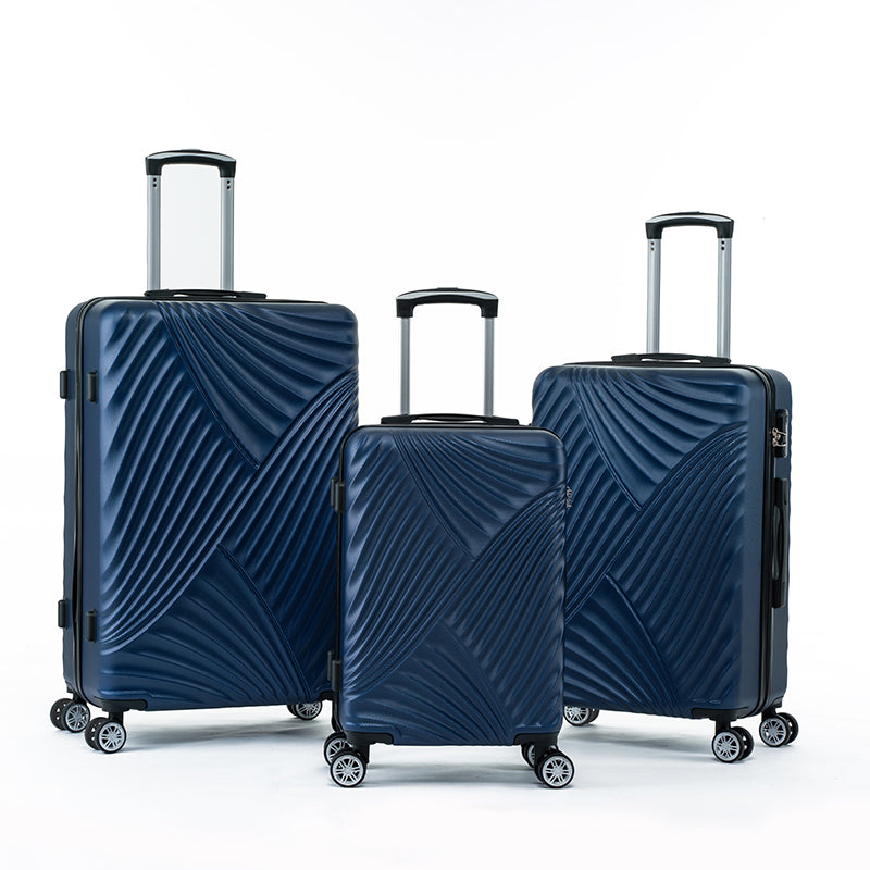 Three Piece Hard Shell Soft Edge Luggage With Rotating Wheels, 360 Degree Rotating Four Wheel Luggage, Lightweight, Suitable For Travel Luggage And Suitcases. 3 Piece Suitcase Set 20 24 28 Inch Blue