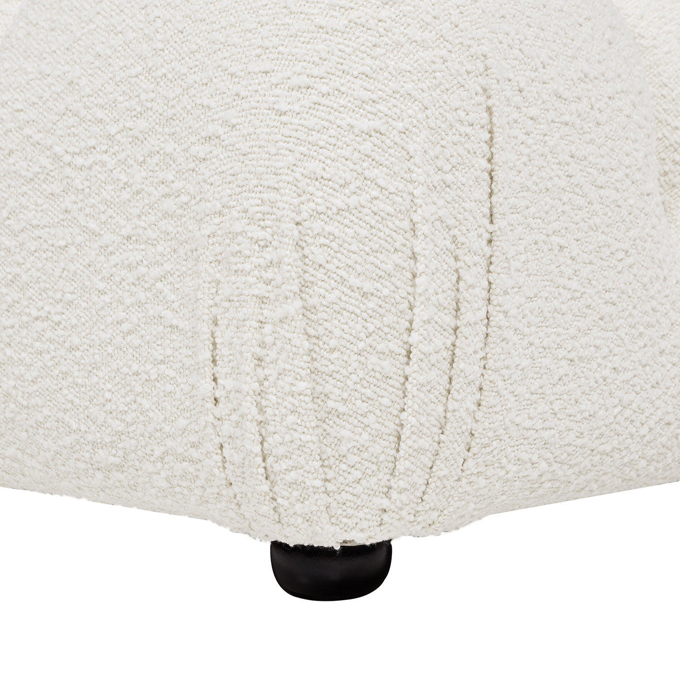 Marcel 36" Bubble Modular Modern Cocktail Ottoman, Ivory White Boucle White Foam Boucle