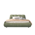 King Size Luxury Upholstered Platform Bed With Oversized Padded Backrest And Solid Wood Frame,Suitable For Multiple Heights Of Mattresses,Green Old Sku:W1885S00019 Box Spring Not Required King Green Wood Pine Solid Wood