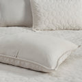 3 Piece Velvet Quilt Set Ivory Full Queen Full Ivory Cotton
