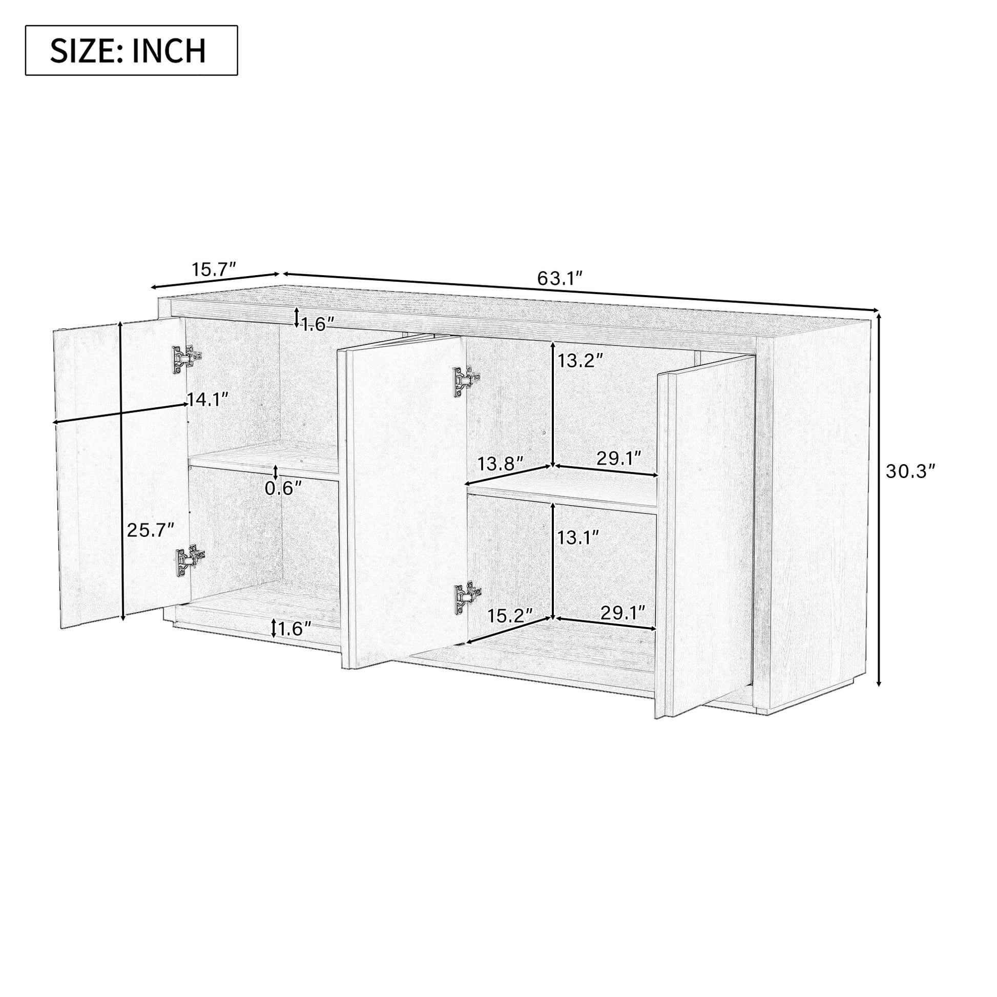 Distinctive Features Of A Four Door Cabinet Sideboard With Ash Veneer Suitable For Hallway, Entryway, Living Room Black Mdf