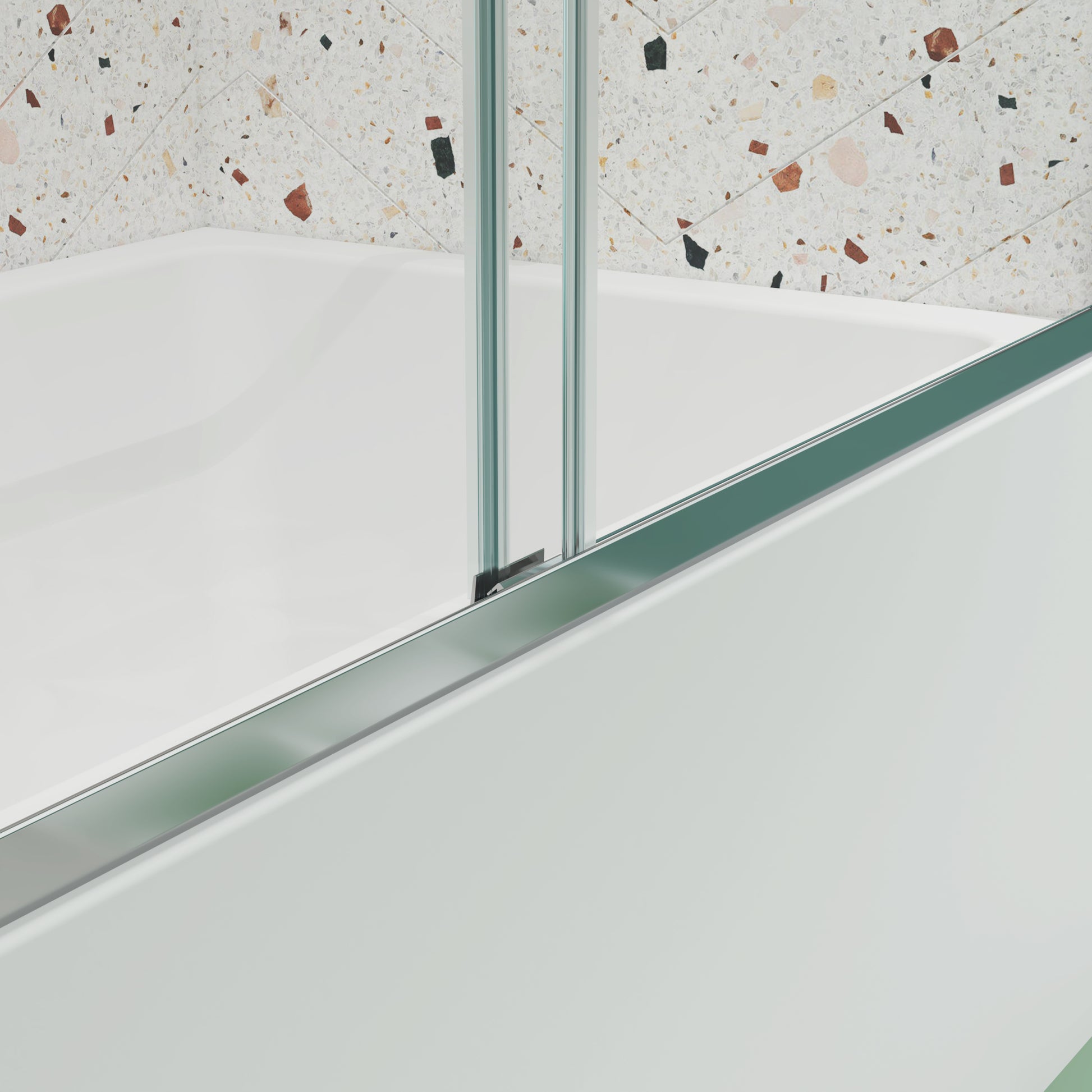 Bypass Shower Door, Sliding Door, With 1 4" Tempered Glass And Polished Finish 6070 Chrome Bathroom Aluminium Alloy