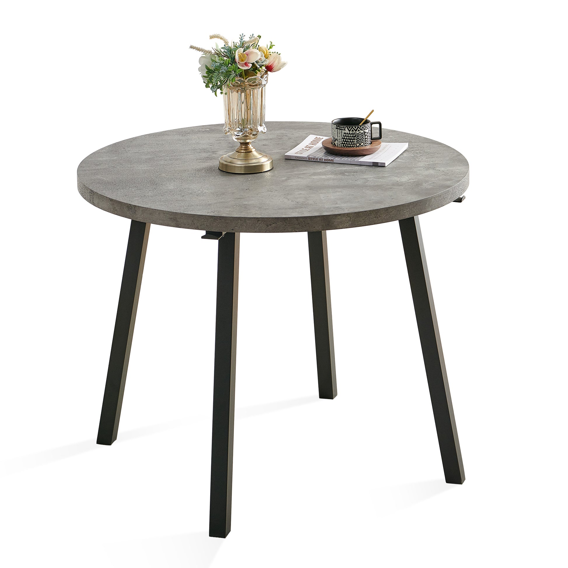 Table Top Only Grey Round Dining Table Stone Gray Mdf