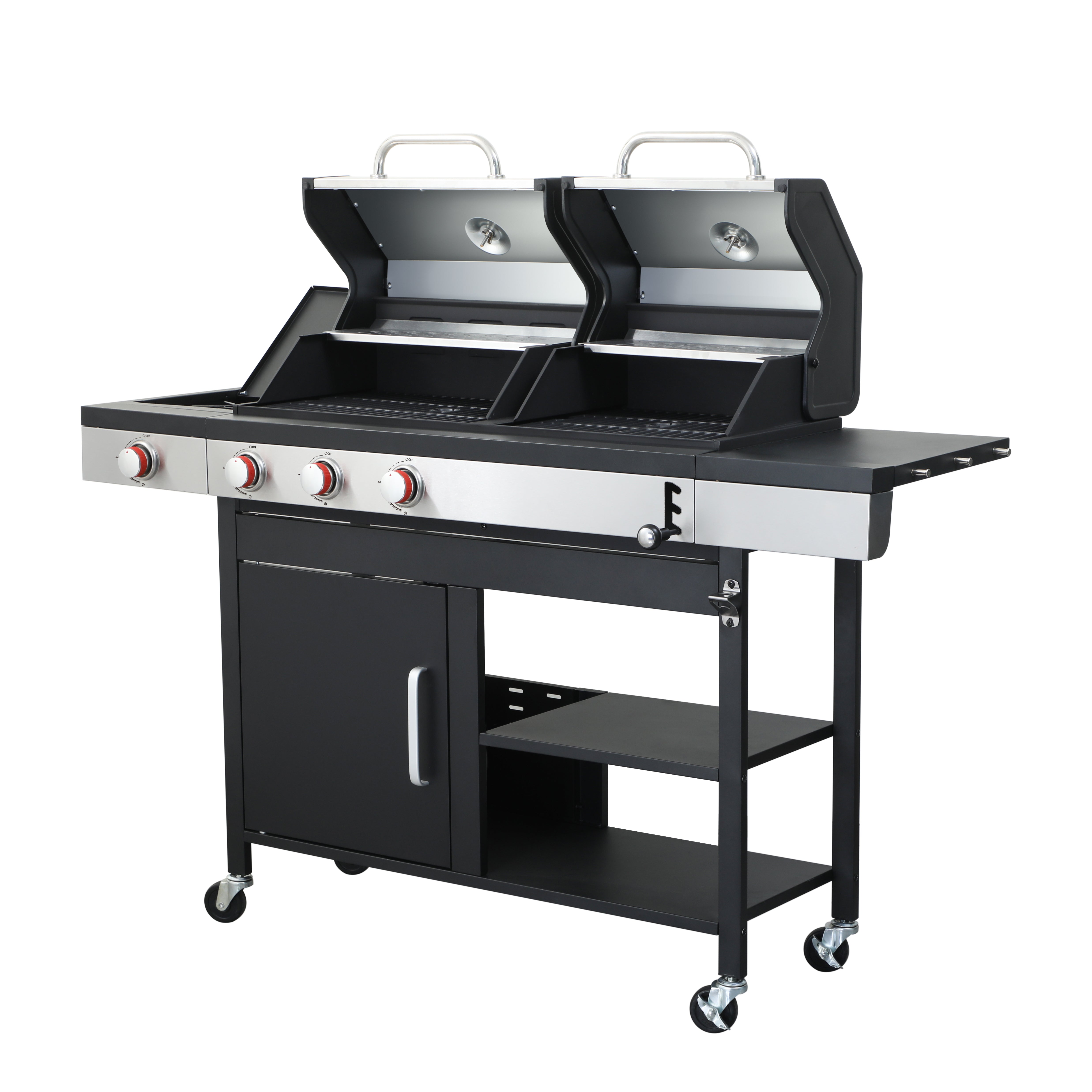 3 Burner Propane Gas Grill – Black, Stainless Steel, Camping BBQ, Branded New