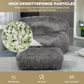Coolmore Bean Bag Chair, Floor Sofa With Handle,Accent Sofa Chair With Ottoman For Gaming Reading Relaxing Gray Gray Plush