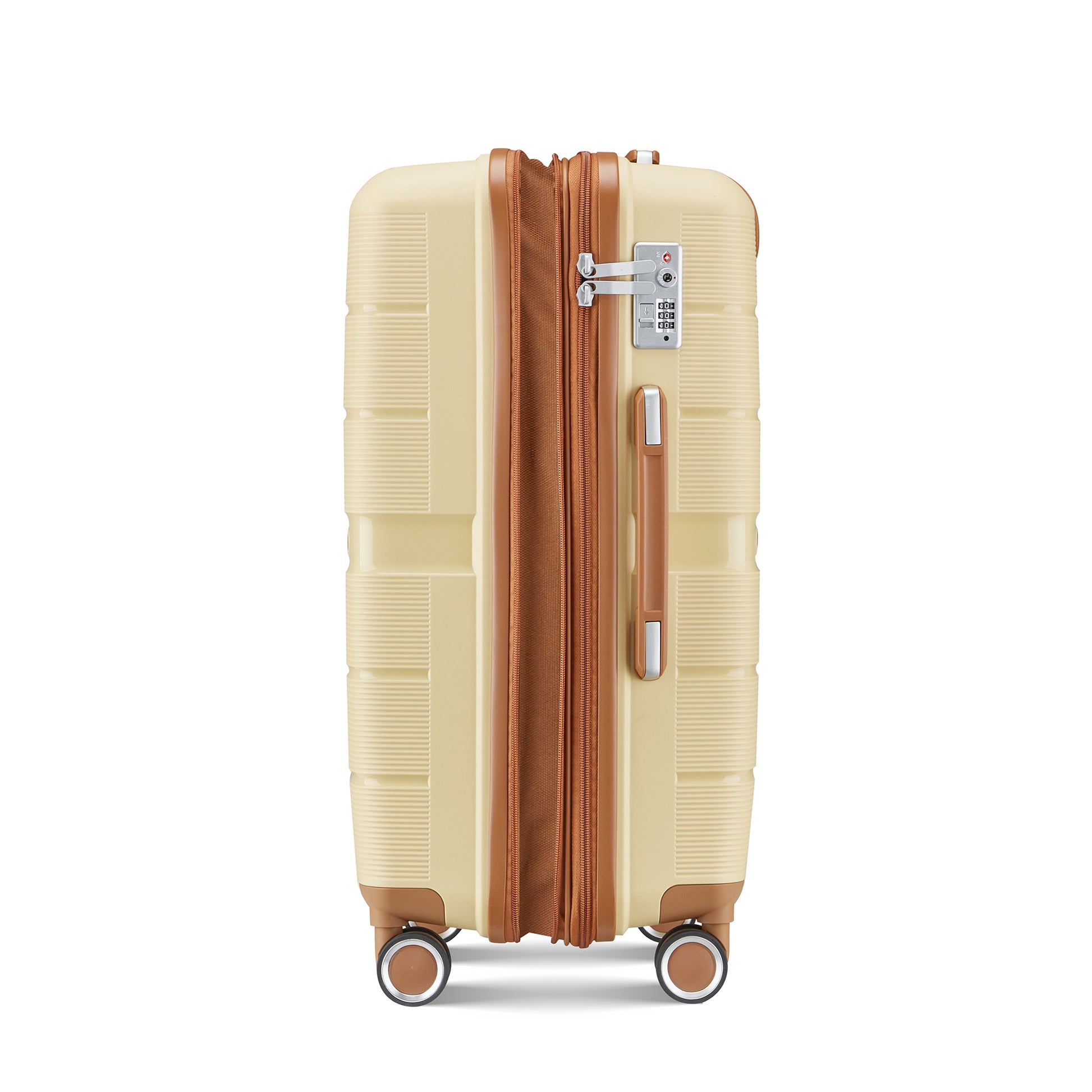 Luggage Sets 4 Piece 14 20 24 28 Pp Lightweight & Durable Expandable Suitcase Apricot Cream Polypropylene