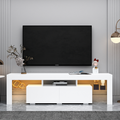 Modern White Tv Stand, 20 Colors Led Tv Stand W Remote Control Lights White 60 69 Inches Mdf