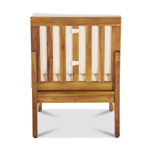 Perla Armless Chair, Cream Cream Acacia Wood