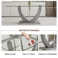 Table And Chair Set, Large Modern Rectangular Glass Table, Can Accommodate 6 8 People, Equipped With A 0.39 Inch Tempered Glass Tabletop And Large Mdf Table Legs, Comfortable And Soft Chairs. Transparent Glass