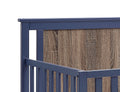 Connelly 4 In 1 Convertible Crib Midnight Blue Vintage Walnut Blue Brown Wood