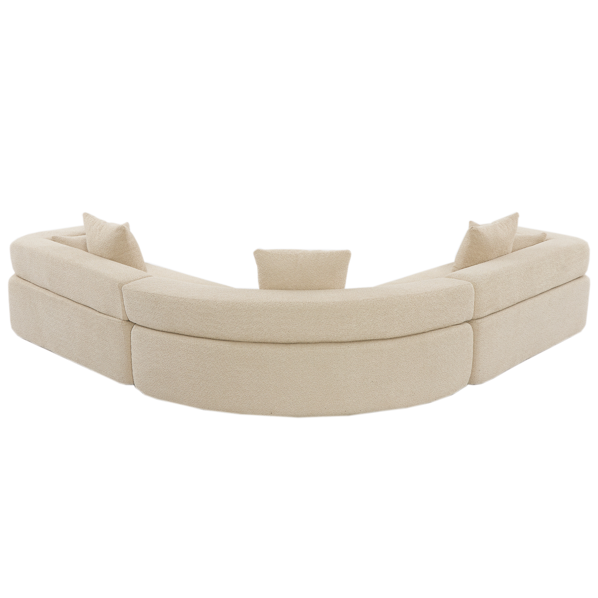 Arrived Oversized Combination Sofa,Curved Sofa,Upholstered 4 Seater Couch For Living Room, Modern Modular 3 Piece Free Combination, Semicircular Modular Sofaboucle, Khaki Khaki Polyester Primary Living Space Soft Tight Back Modern Square Arms Foam