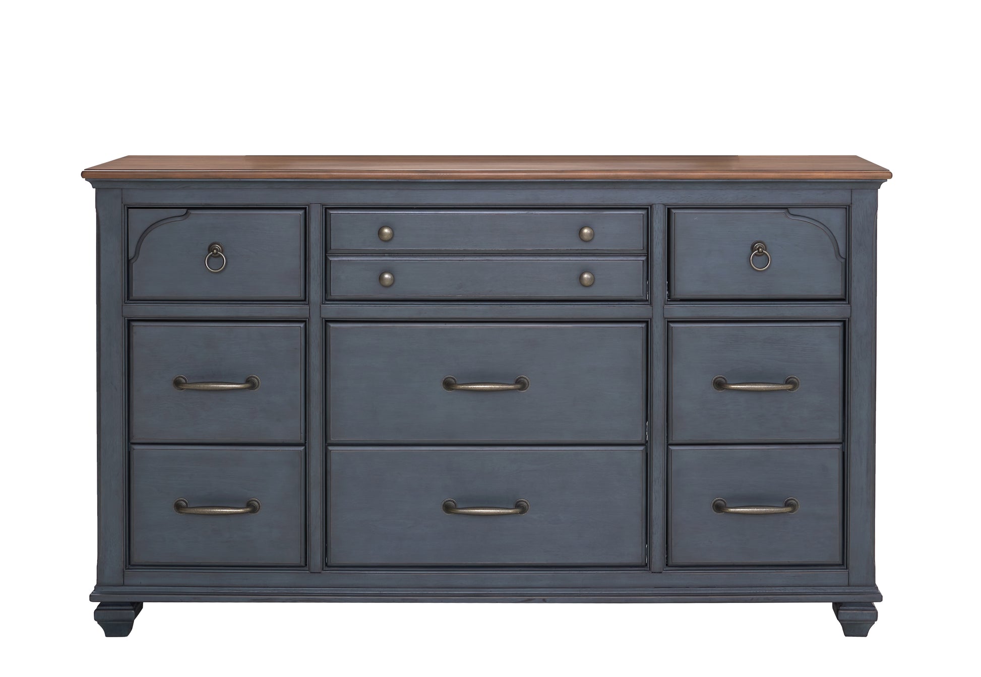 Americana Dresser, No Assembly Required, Corduroy Blue Finish Blue Rub Americana Dresser, No Assembly Required, Corduroy Blue Finish Blue Rub